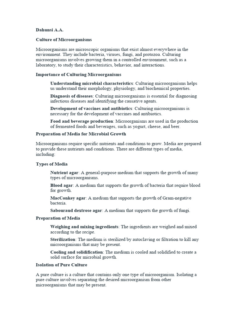Culturing and Identifying Microorganisms | PDF | Staining | Growth Medium