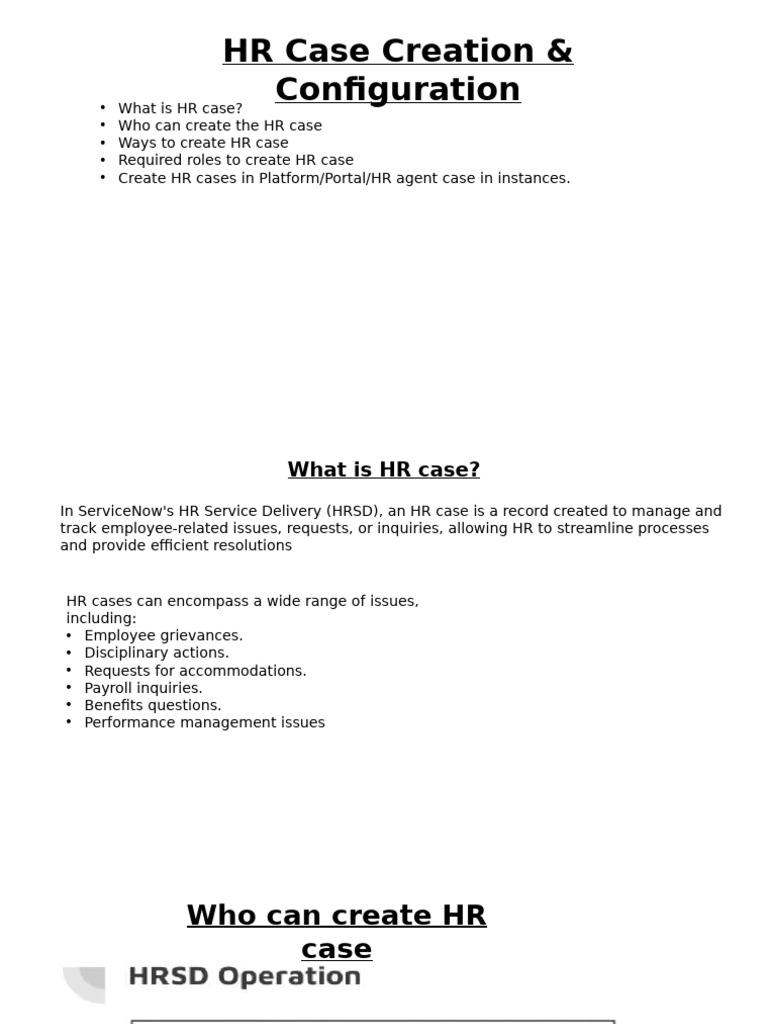 HR Case Creation and Roles Guide | PDF | Computing | Software