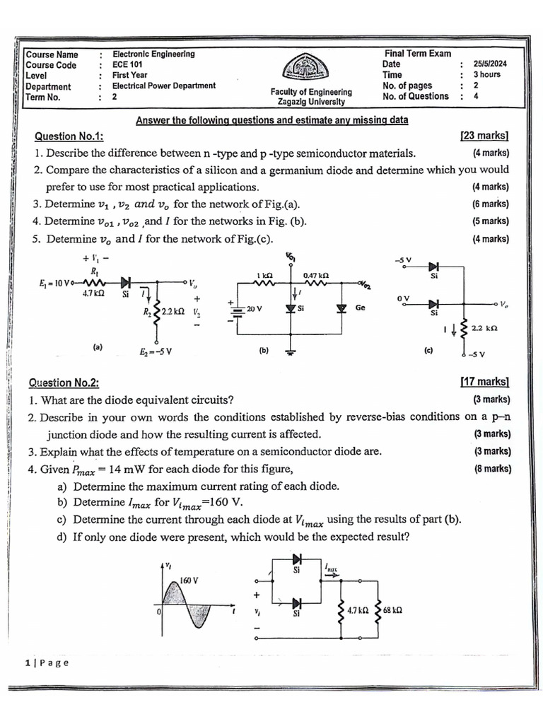 Electronics Exams | PDF