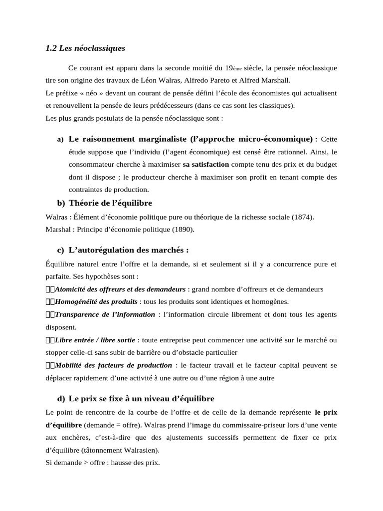 Économie néoclassique et marxisme expliqués | PDF | École néo-classique ...