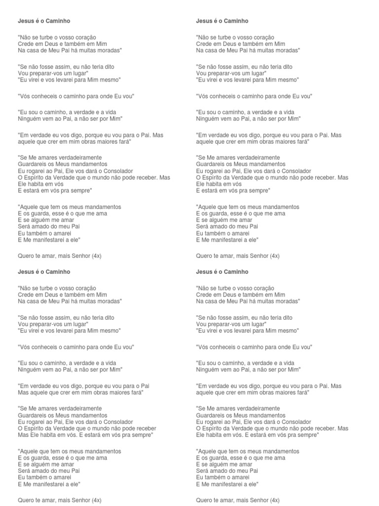 Jesus é o Caminho Letra Hino | Deus | Amor | Avaliação gratuita de 30 ...