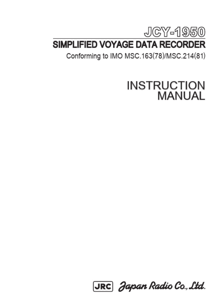 JCY-1950 Voyage Data Recorder Manual | PDF | Cardiopulmonary ...