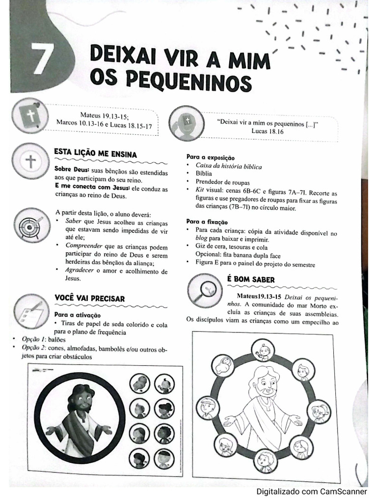 Aula 07 Deixai Vir A Mim Os Pequeninos | PDF