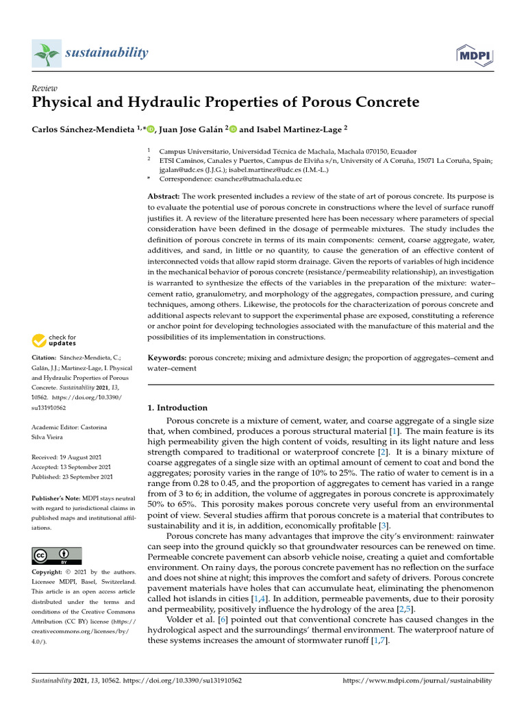 Properties of Porous Concrete Explained | PDF | Concrete | Porosity