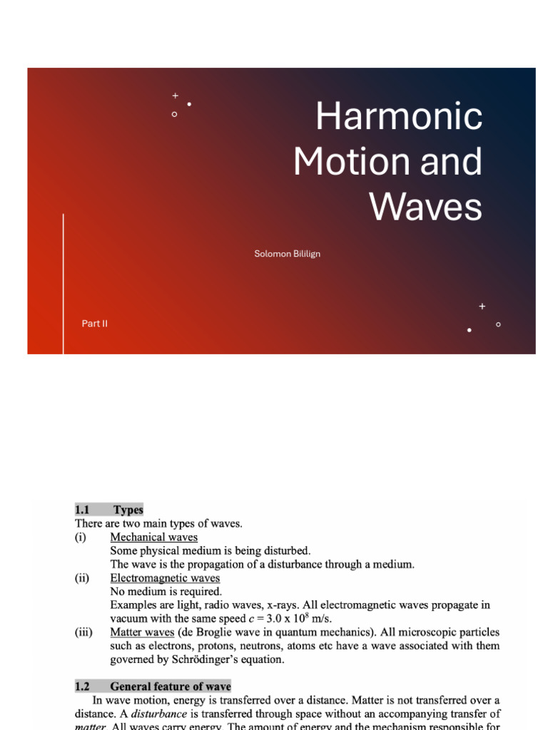 Harmonic Motion and Waves Part 2 | PDF | Waves | Tension (Physics)