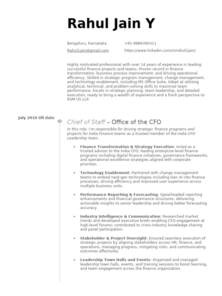 Rahul Jain Y - April 2025 | PDF | Chief Financial Officer | Change ...