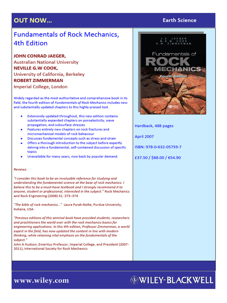 Fundamentals of Rock Mechanics, 4th Edition | PDF | Stress (Mechanics ...