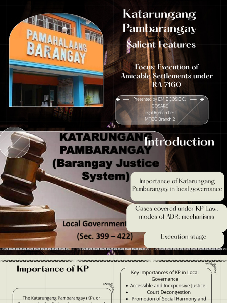 Katarungang Pambarangay | PDF | Mediation | Arbitration
