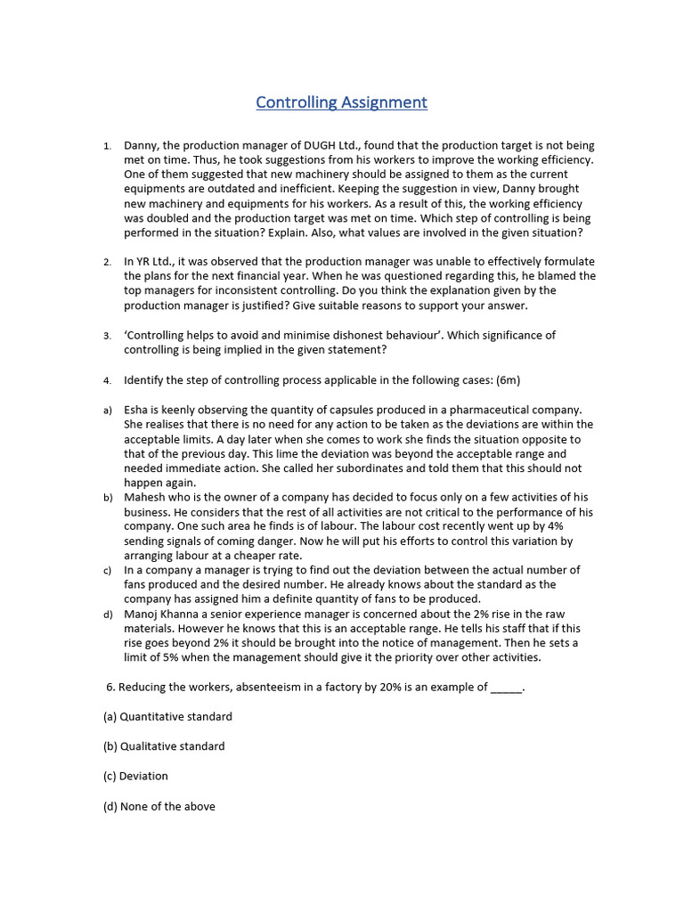 Understanding Controlling in Management | PDF
