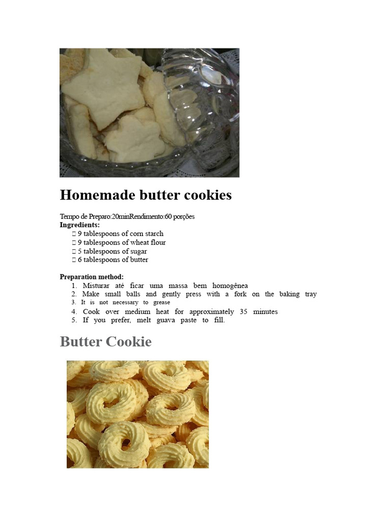 Easy Homemade Butter Cookies Recipe | PDF | Baking | Dough