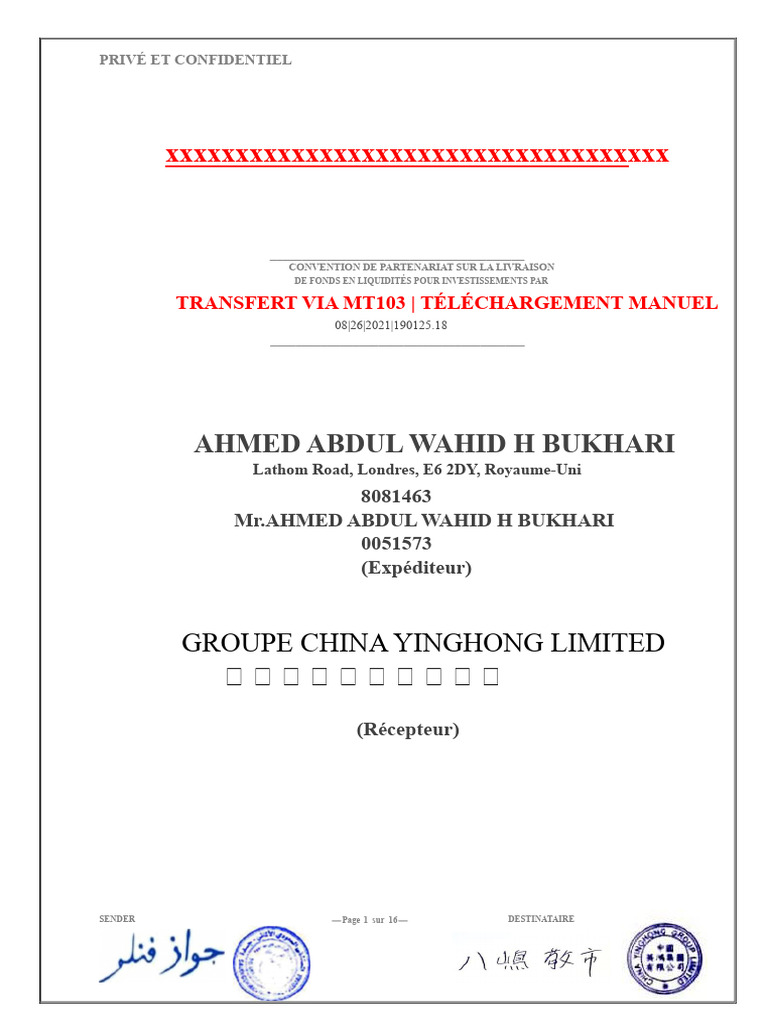 Partenariat pour Transfert de Fonds MT103 | PDF | Banques | Virement ...