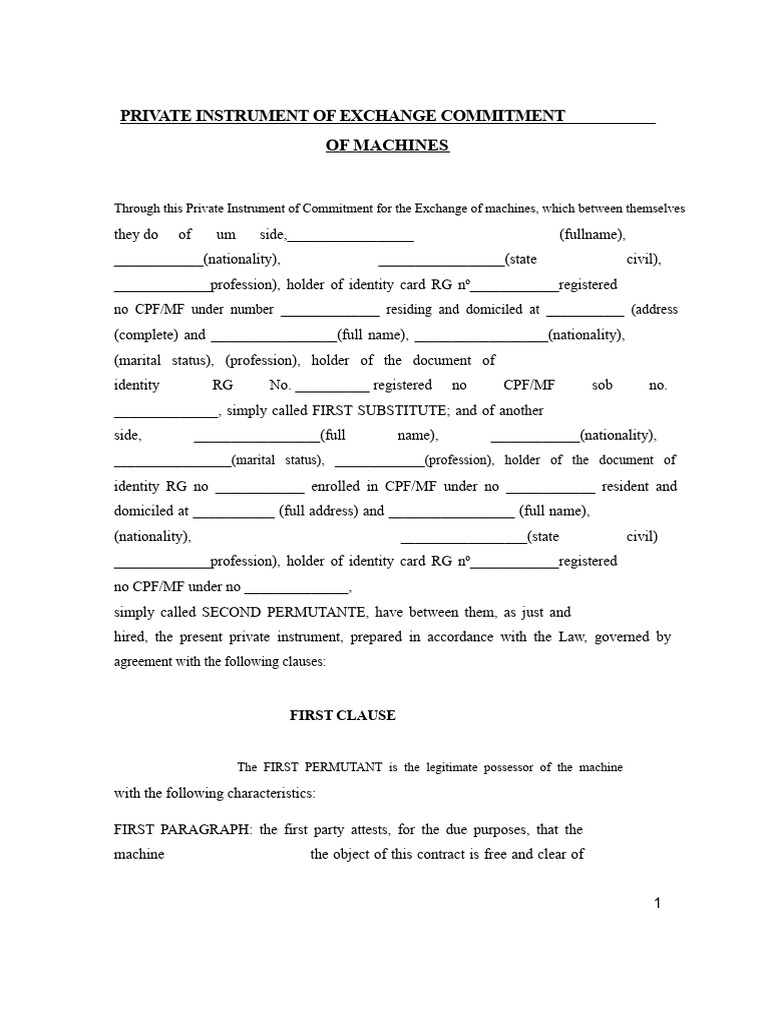 Machine Exchange Commitment Agreement | PDF | Mortgage Law | Taxes