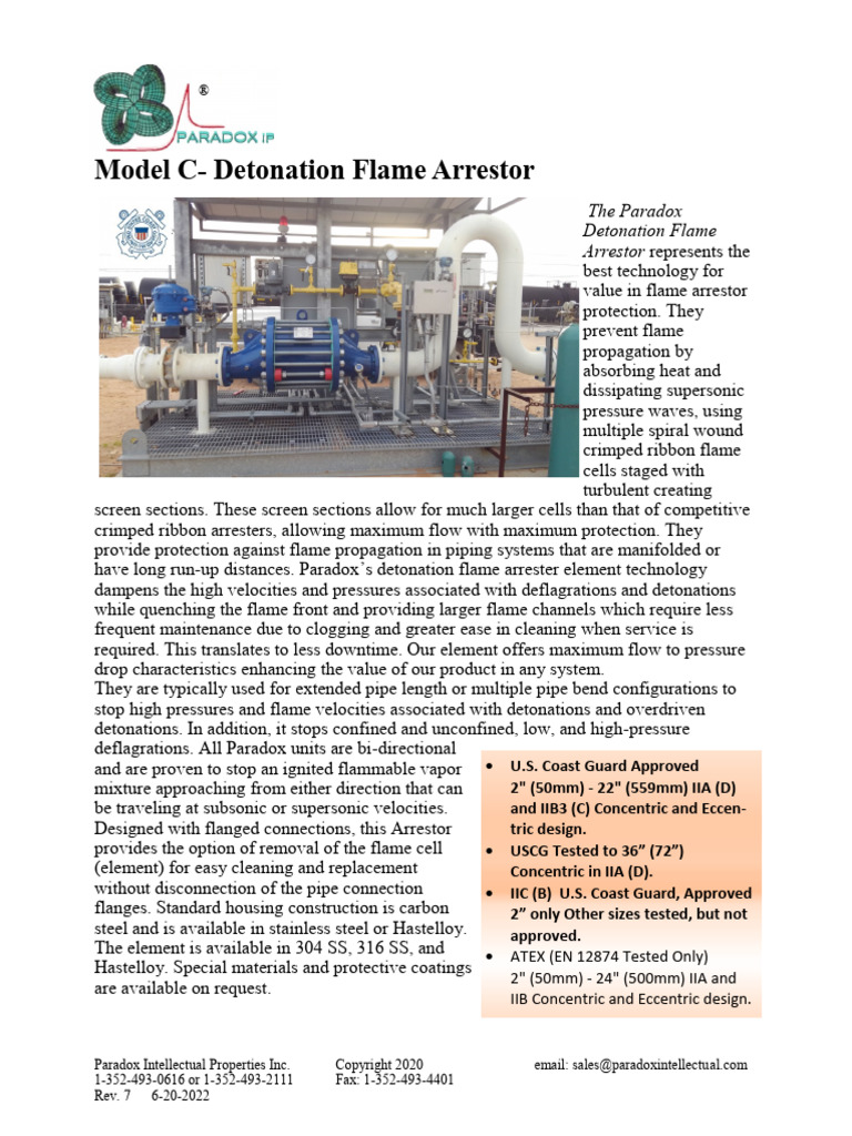 Paradox C-Series Detonation Flame Arrestor | PDF | Stainless Steel ...