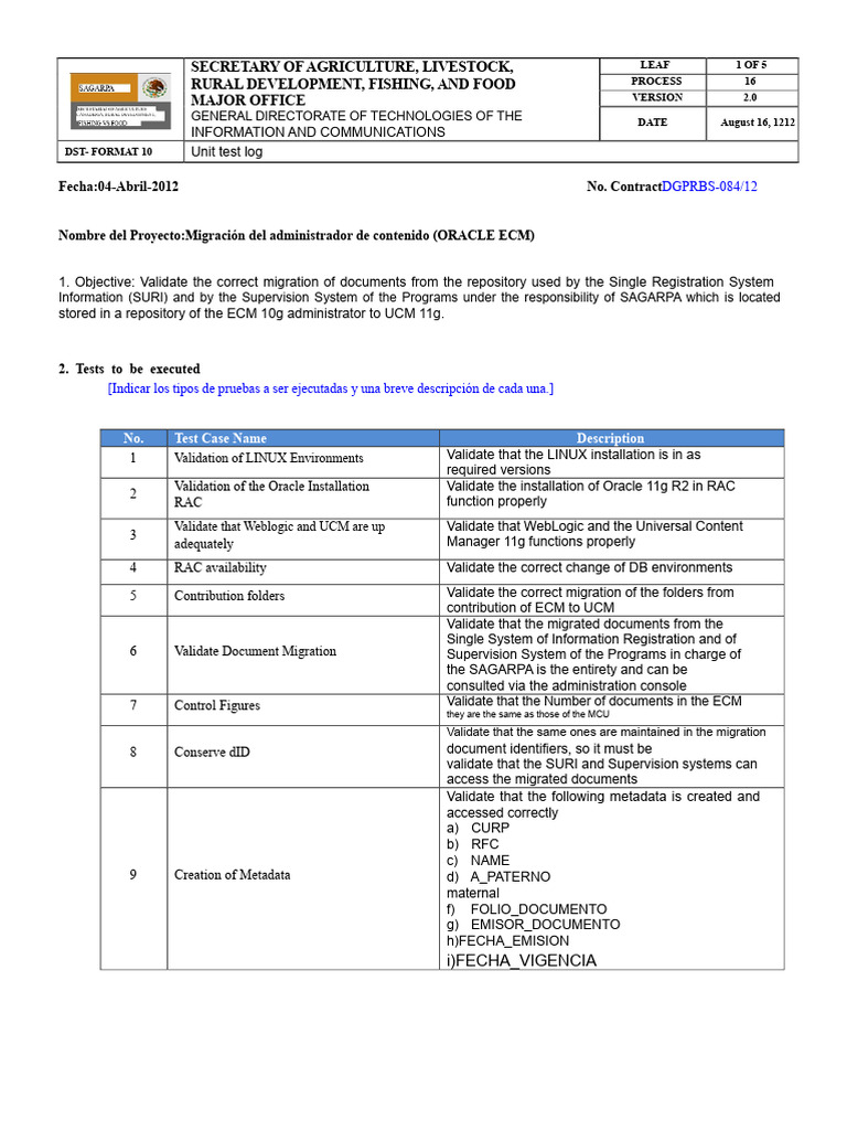 Document Migration Unit Test Log | PDF | Metadata | Web Service
