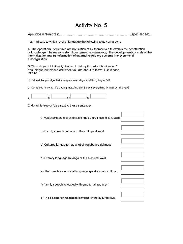 Language Level Analysis and Adaptation | PDF | Epistemology | Learning