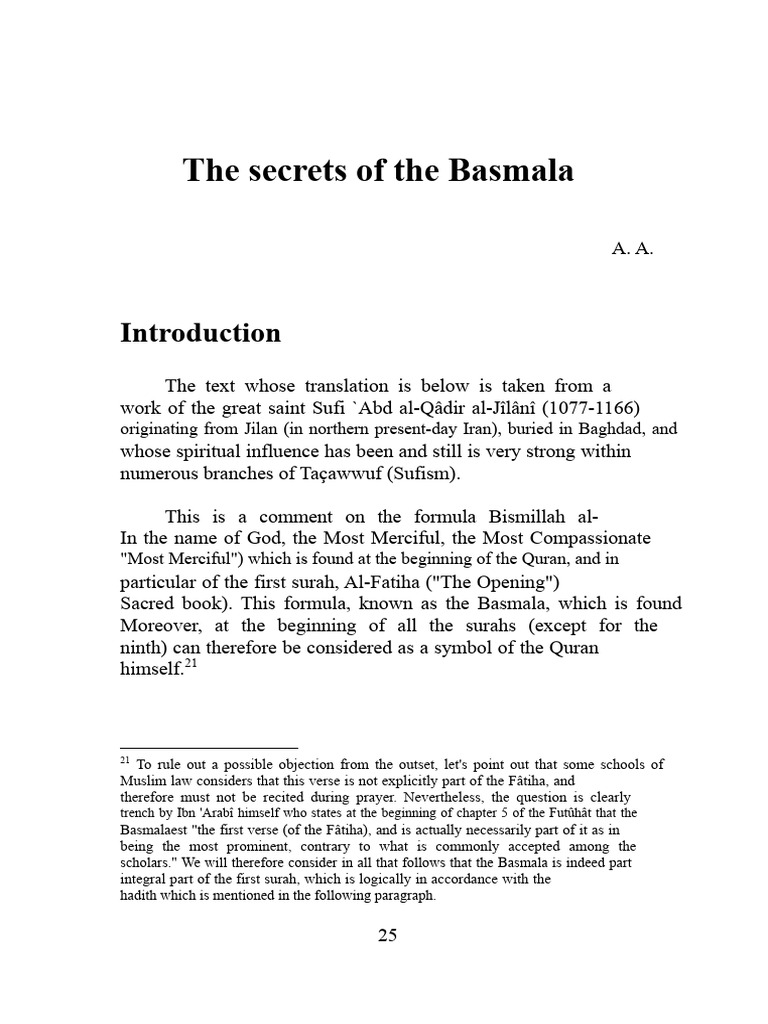 Understanding the Basmala in Sufism | PDF | God In Islam | Quran