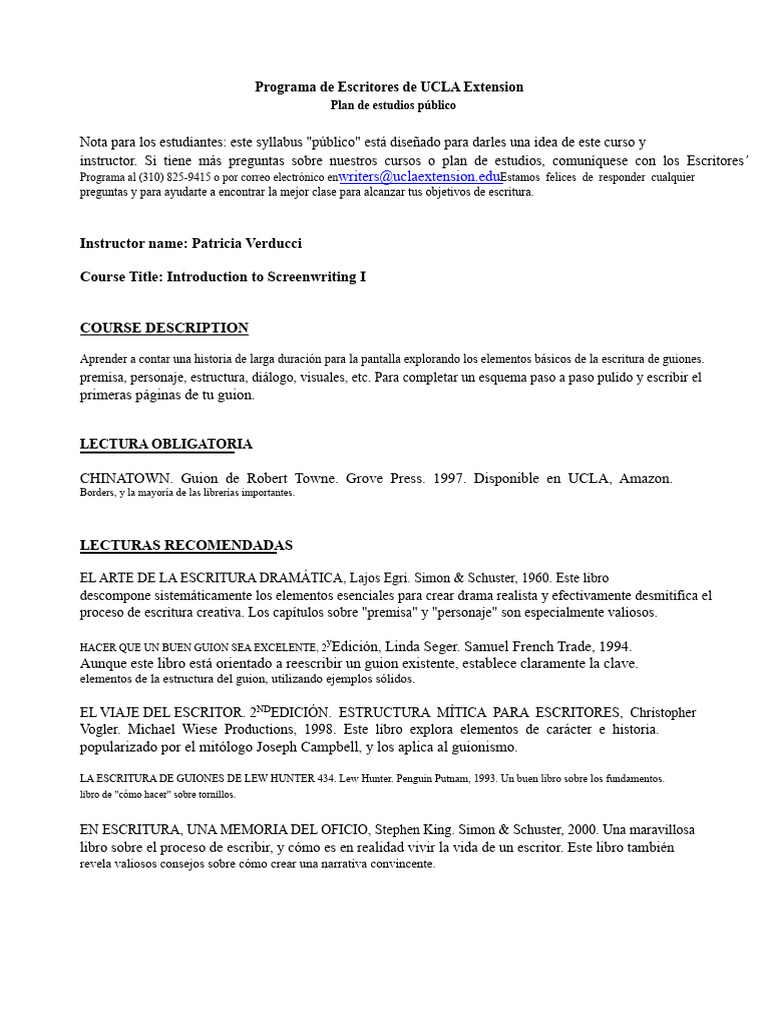 Extensión de UCLA | PDF | Escritura de guiones