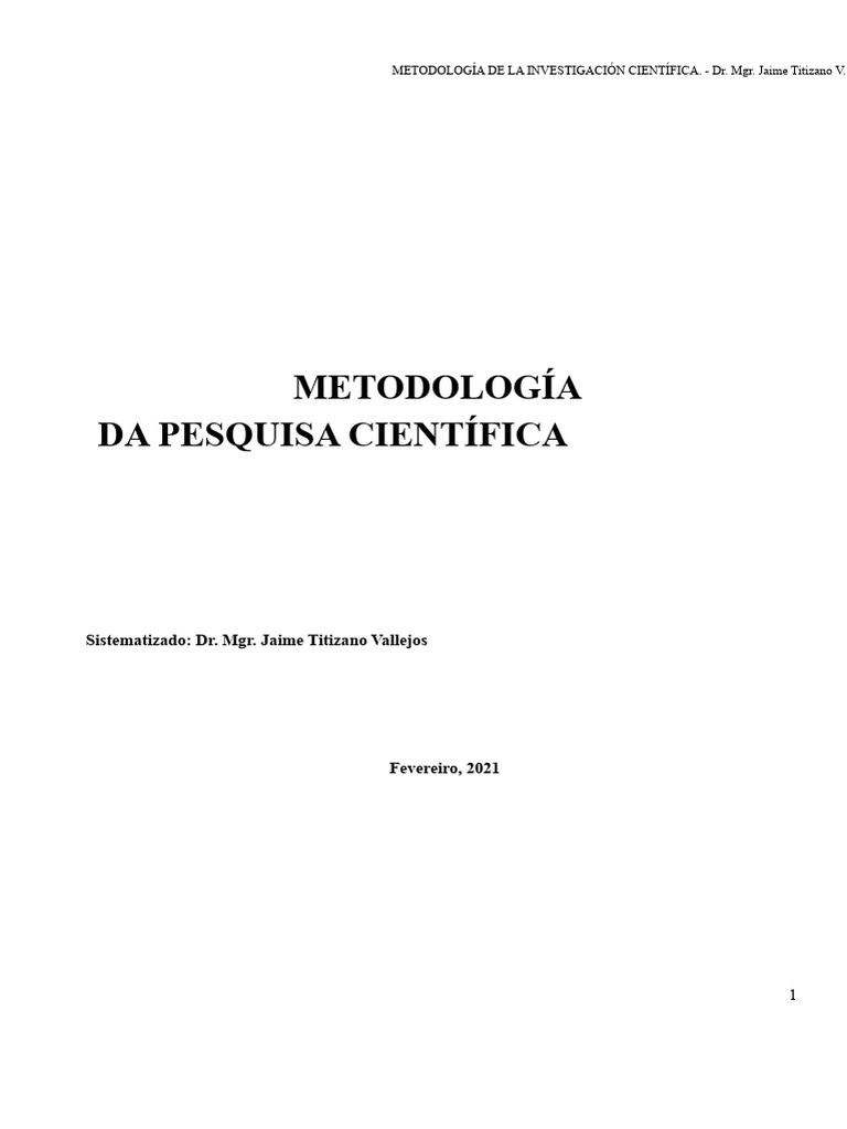Metodologia da Pesquisa Científica | PDF | Método científico | Science