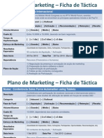 Plano de Marketing - Fichas de Táctica