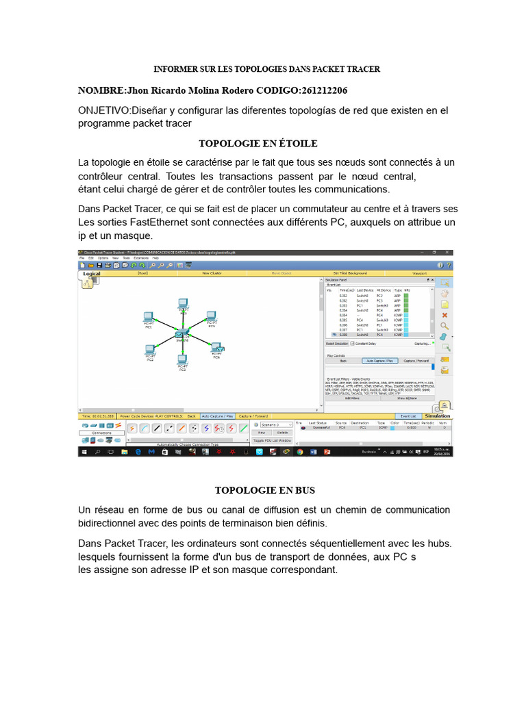 Topologies de réseau dans Packet Tracer | PDF | Topologie de réseau ...