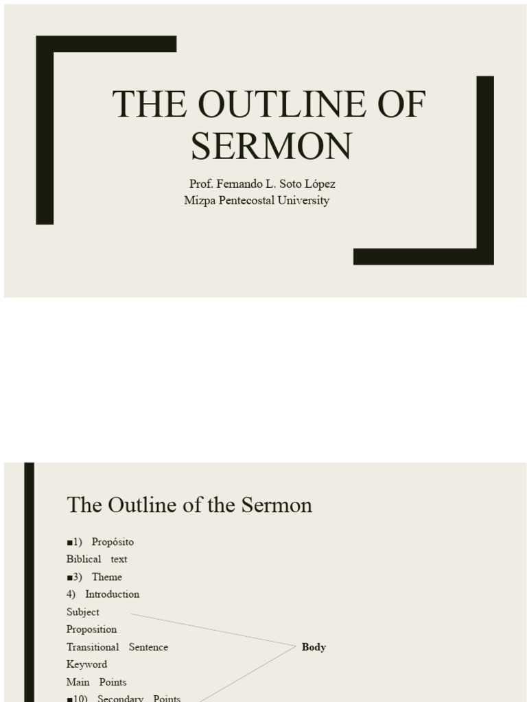 Sermon Outline Structure Guide | PDF | Sermon | Proposition