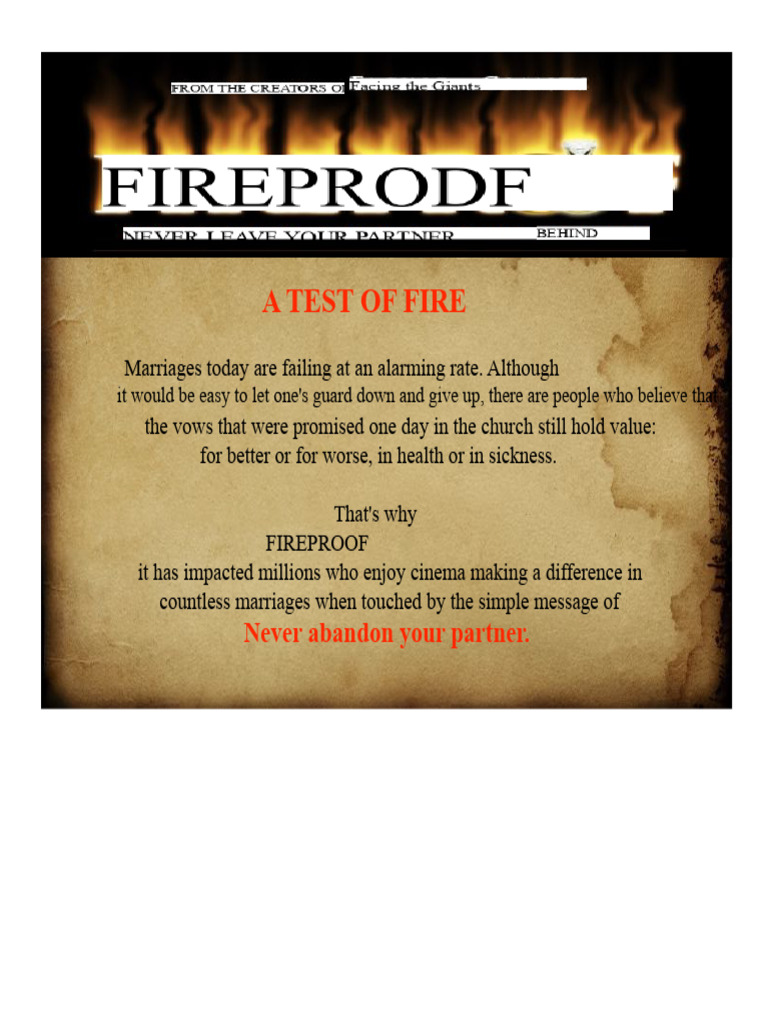 Fireproof: Strengthening Marriages | PDF