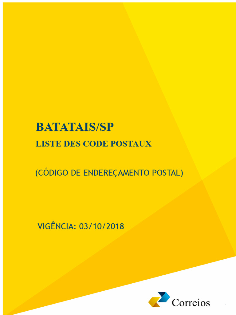 Guide Des Codes Postaux - SP Batatais | PDF
