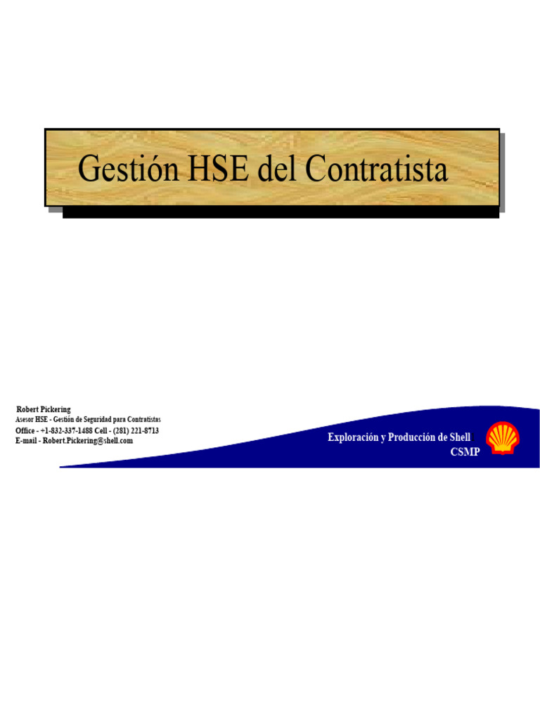 Gestión HSE para Contratistas en Shell | PDF | Planificación