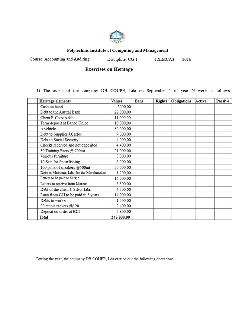 Exercises On Asset Facts | PDF | Debt | Credit