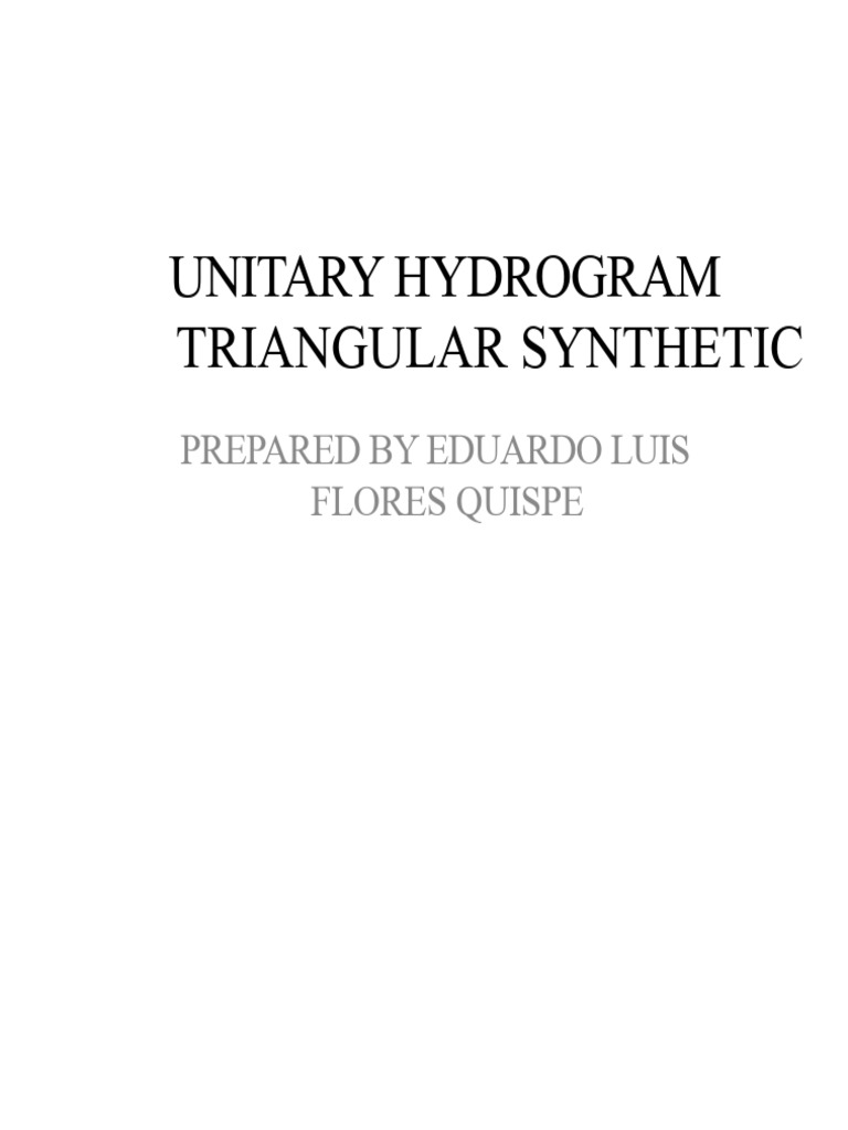 SCS Triangular Synthetic Unit Hydrograph | PDF