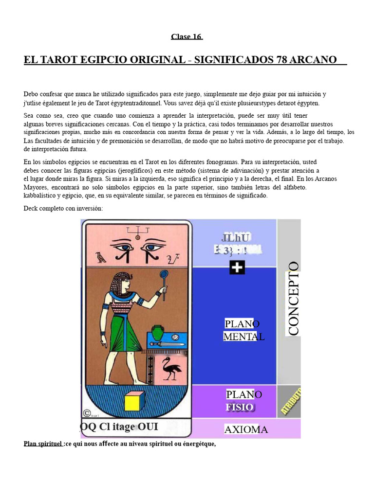 El Tarot Egipcio Original - Significaciones de 78 Arcanos | PDF | Amor ...