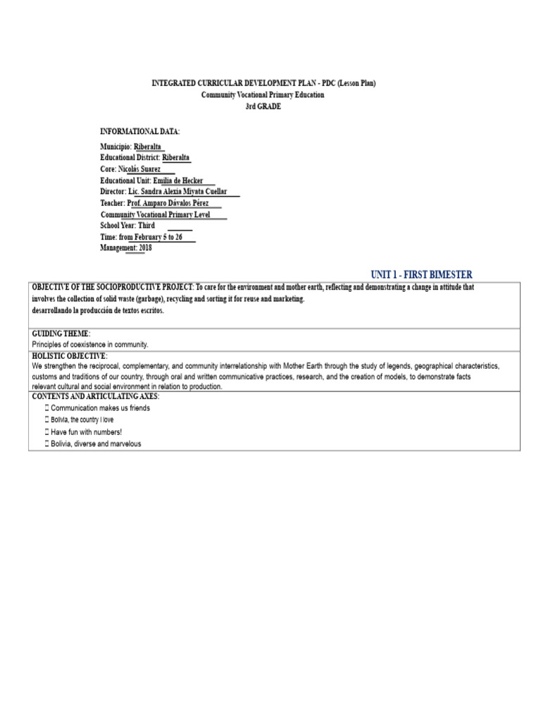 Integrated Curriculum Development Plan | PDF | Stress (Linguistics)