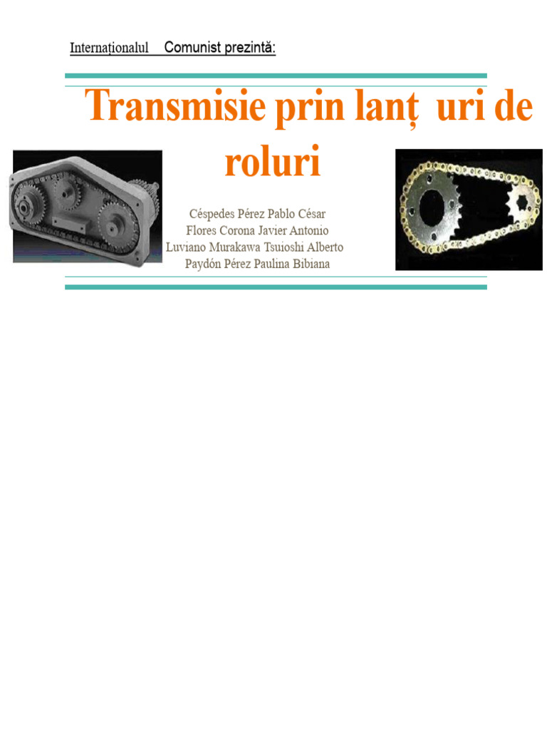 Transmisie Prin Lanțuri Cu Role | PDF