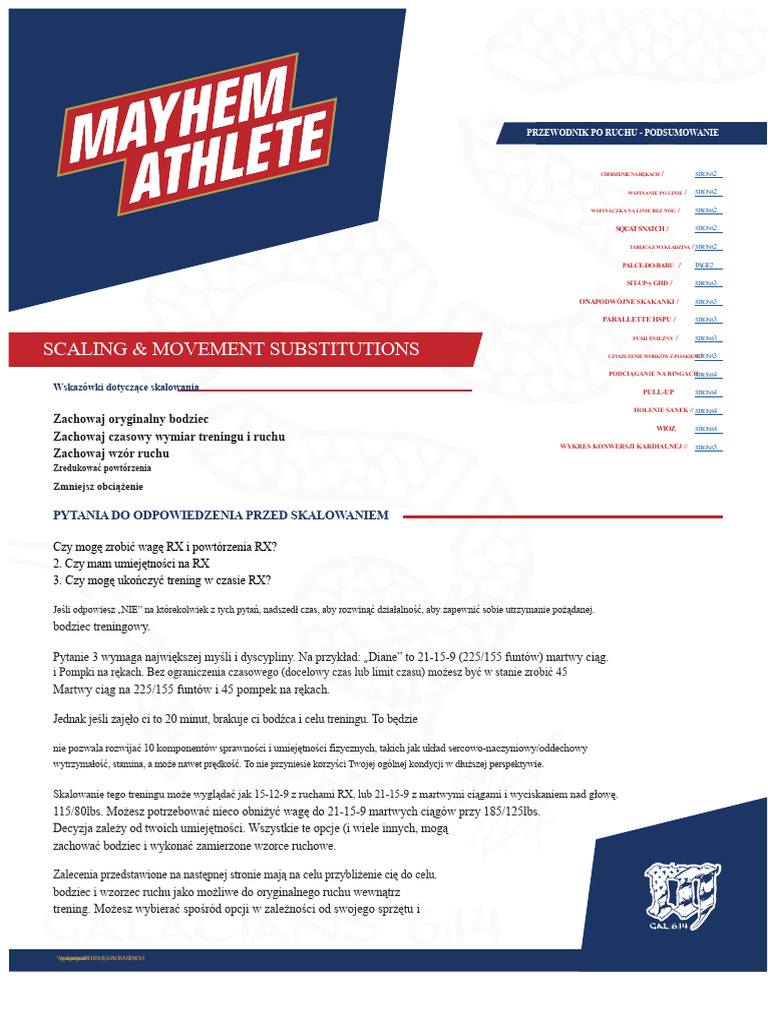 Dokument o Skalowaniu Mayhem Athlete | PDF