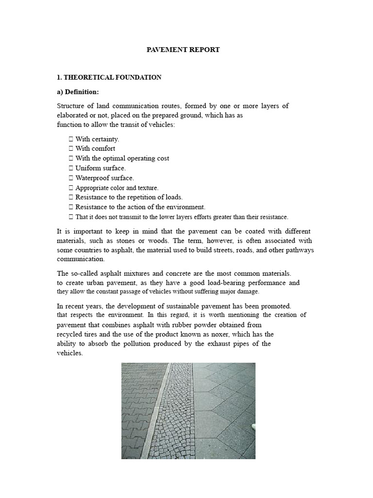 Pavement Report | PDF | Road Surface | Concrete