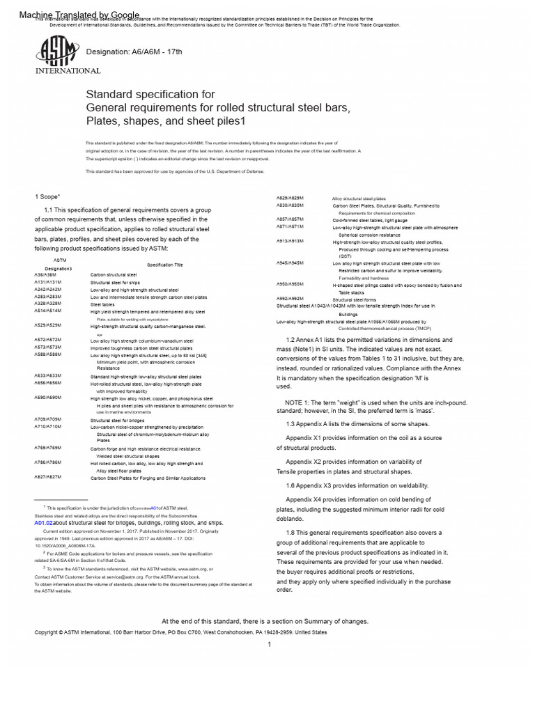 ASTM A6/A6M Standard for Structural Steel | PDF | Welding | Construction