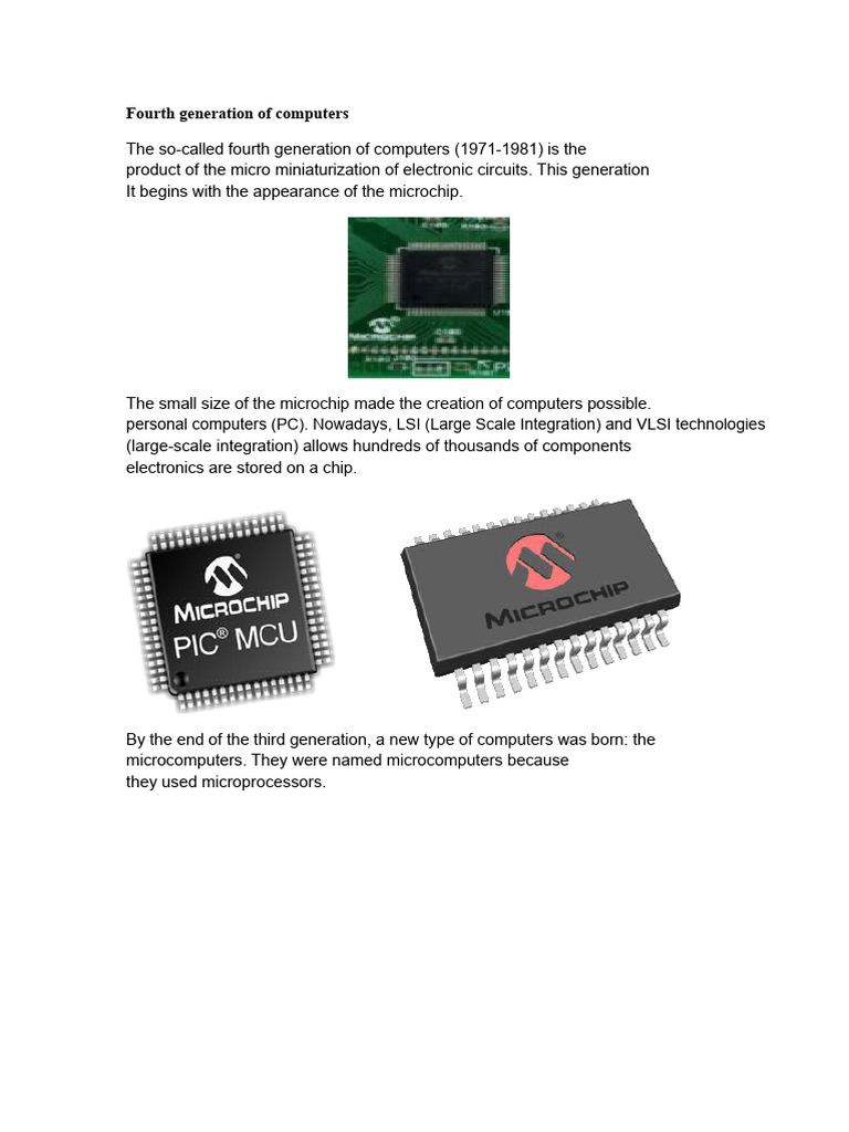 Fourth Generation Computers Overview | PDF | Microprocessor ...