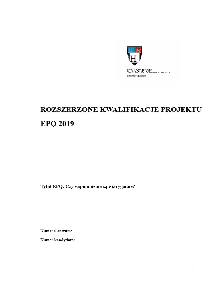 Niezawodność Pamięci - Przykład EPQ | PDF