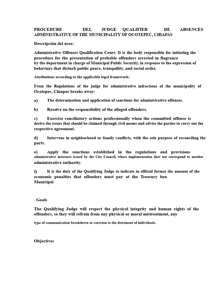 Format For The Qualifying Judge | PDF | Crimes | Crime & Violence