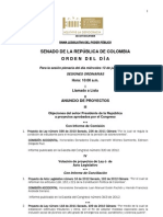 Plenaria Senado - Orden del día - 13 de junio de 2012