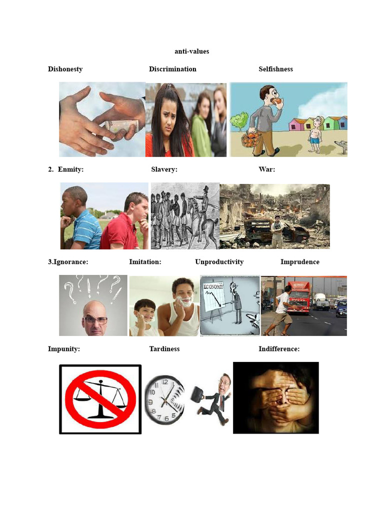 25 Values and Anti-Values Images | PDF