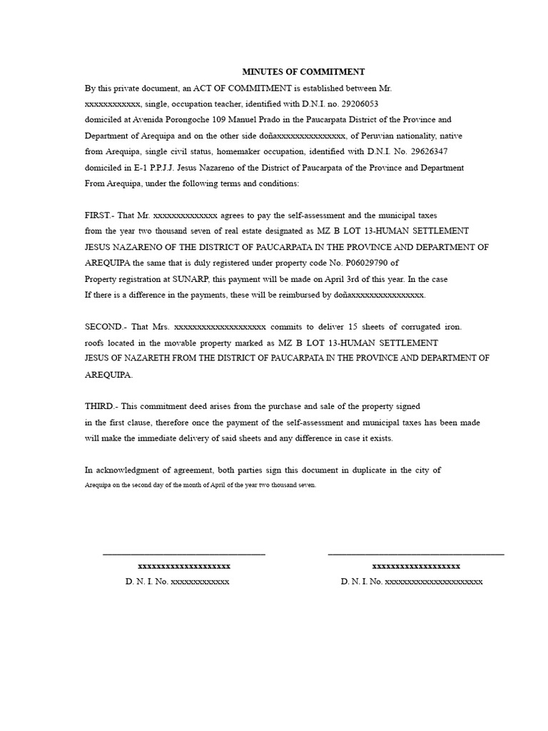 Commitment Agreement | PDF