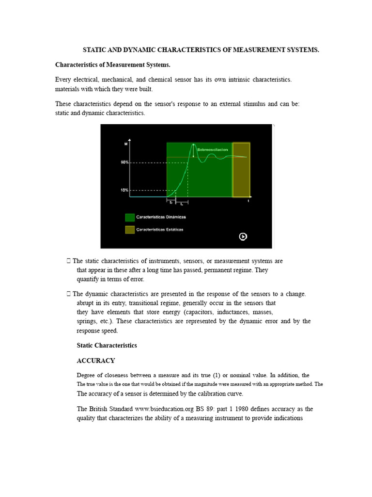 Measurement Systems: Static vs Dynamic Characteristics | PDF | Errors ...