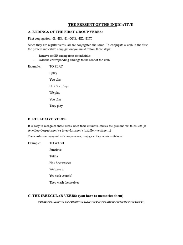 Review of French Verbs | PDF | Grammatical Conjugation | Linguistic ...