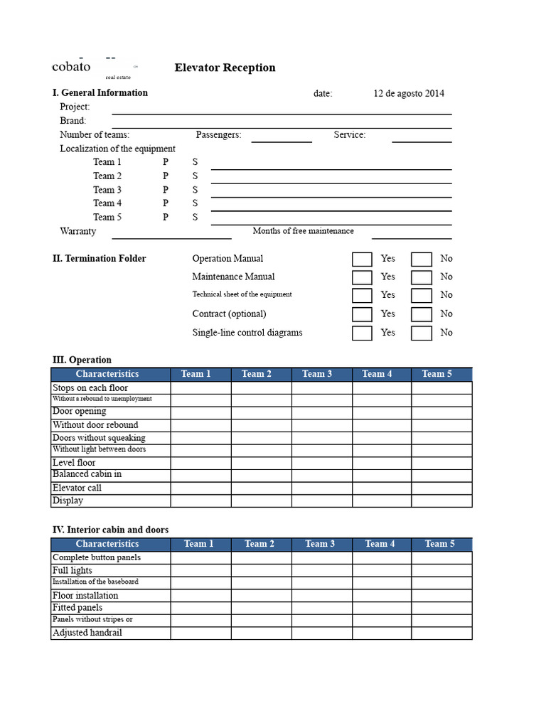 Elevator Reception Project Overview | PDF