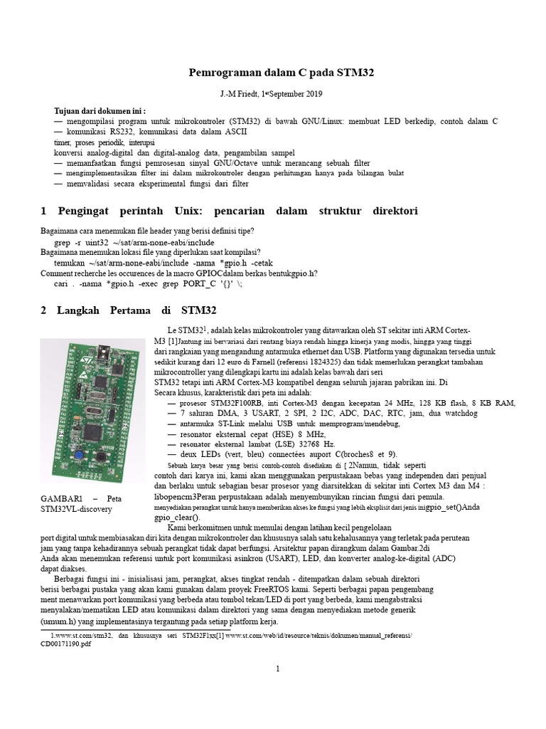 Pemrograman C untuk STM32: LED Berkedip | PDF