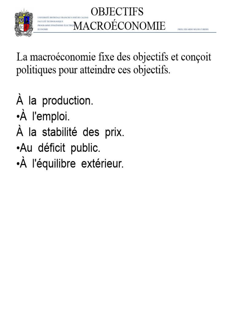 Objectifs de la macroéconomie expliqués | PDF | Produit intérieur brut ...