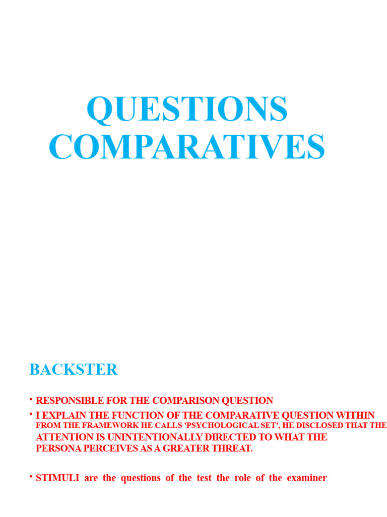 COMPARATIVE QUESTIONS | PDF | Classical Conditioning | Memory