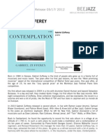 Press Release of Gabriel Zufferey's Album "Contemplation" (BEE052)