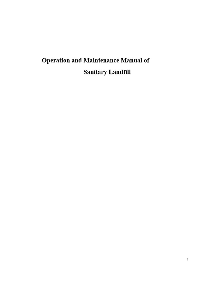 Sanitary Landfill Operation Manual | PDF | Municipal Solid Waste | Waste